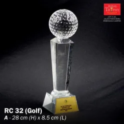 Crystal Trophy Medium RC32 (Golf)